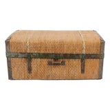Woven Domed Travel Trunk/Luggage Suitcase For Sale