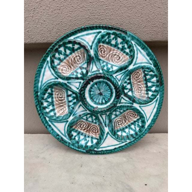 Mid-Century Rare Ceramic Oyster Plate Robert Picault Vallauris For Sale In Austin - Image 6 of 6