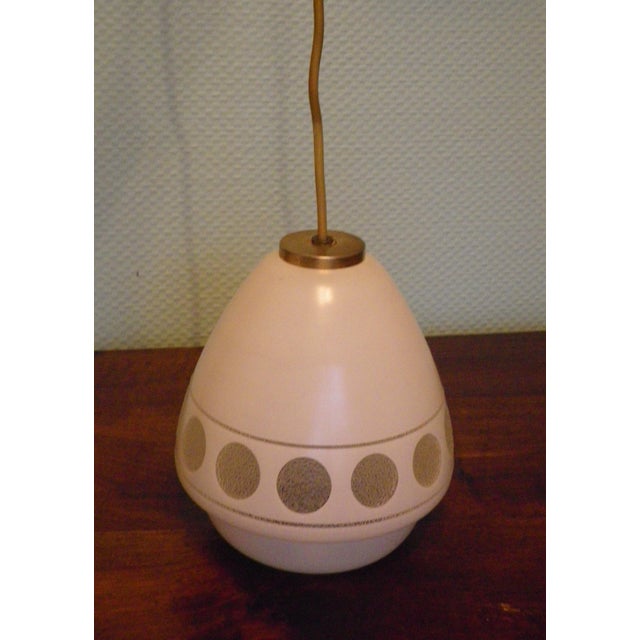 Space Age Pendant Light in Frosted Opaque Glass, 1970s For Sale - Image 3 of 12