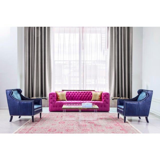 Pink Vicenza Velvet Tufted Sofa, Fuschia For Sale - Image 8 of 8