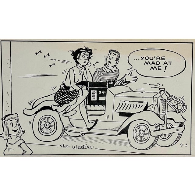 1950s Jerry Walter & Linda WalterRare 1950s Original Syndicated Ink Drawing Cartoon Strip Susie Q Smith Comic Art, 1954 For Sale - Image 5 of 5