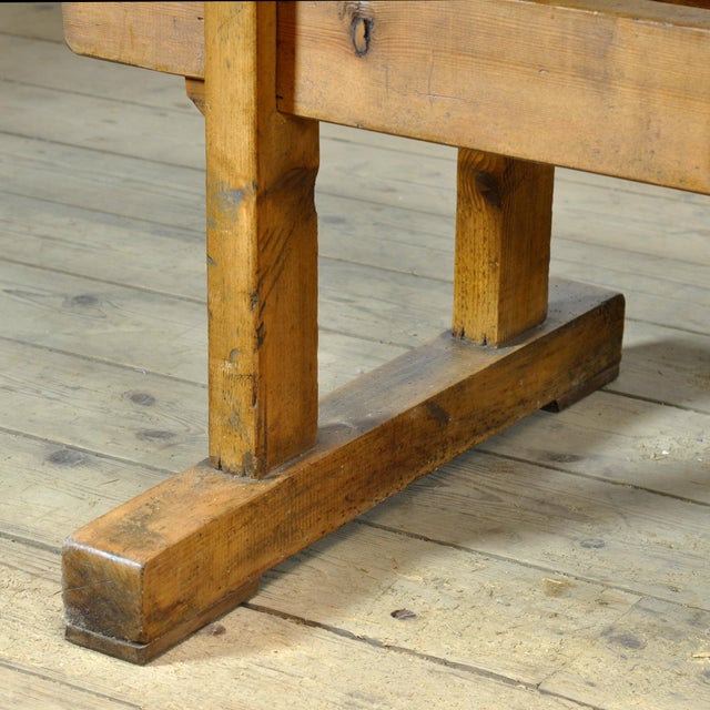 Vintage Oak Carpenters Workbench, 1920 For Sale - Image 12 of 13