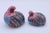A charming couple of colorful ceramic quail. This duo is stunning with bright colors and golden gilt accents. Excellent...