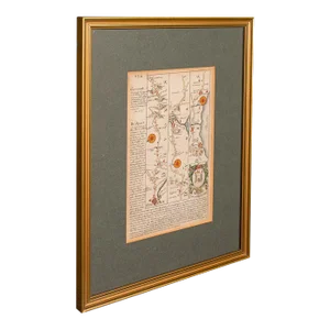 1720's Antique Coach Road Map, East Devon