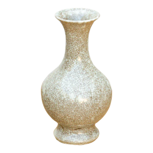 Bulbous Silhouette Ceramic Crackle Small Vase