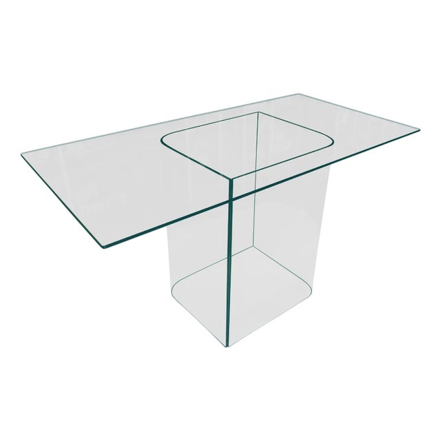 Modernist Clear Glass Dining Table, 1970s For Sale