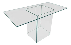 Modernist Clear Glass Dining Table, 1970s