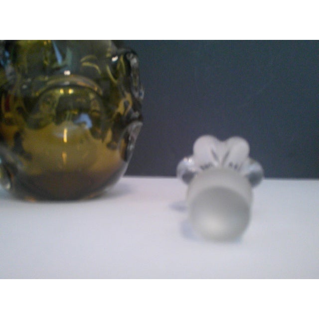 Vintage Scandinavian Aseda Sweden Amber Glass Decanter Bo Borgström 1960s For Sale - Image 9 of 11