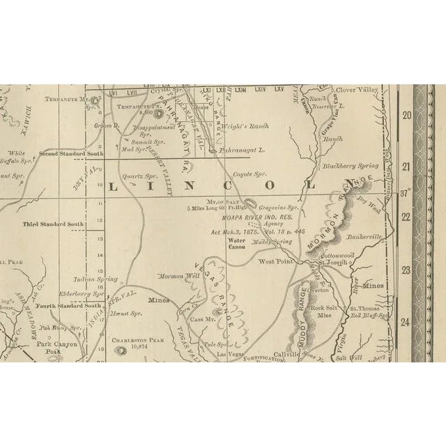 Antique Map of Nevada Railroads with Mining Camps and Counties, 1888 For Sale - Image 3 of 10