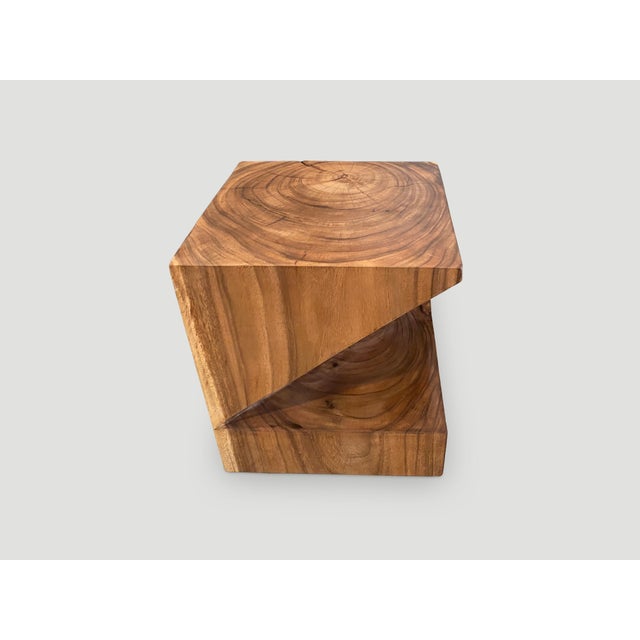 Andrianna Shamaris Suar Wood Origami Side Table For Sale - Image 11 of 18