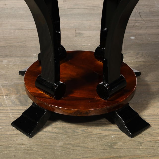 Art Deco Machine Age Occasional Table in Book-Matched & Burled Walnut For Sale - Image 4 of 14