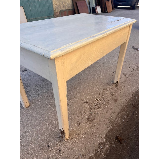 White Worktable with Front Drawers, 1900 For Sale - Image 8 of 9