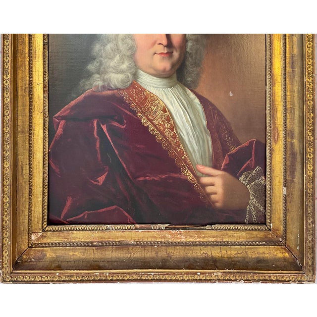 French 18th Century French Portrait of a Nobleman in a Giltwood Frame For Sale - Image 3 of 7