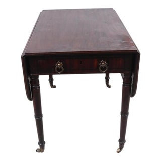 Georgian Mahogany Pembroke Table with Drawer and Drop Leaves, 1810 For Sale