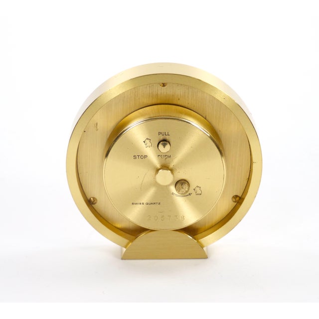 1960s Tiffany & Co. Gilt Bronze and Marble Desk Clock, Circa 1960 For Sale - Image 5 of 9