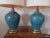 Mid-Century Modern Large Glazed Ceramic Table Lamps With Original Shades - a Pair For Sale - Image 3 of 13