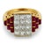 Contemporary Vintage 1.50 Carat Princess Cut Diamond Ruby Ring, Size 4.75 For Sale - Image 3 of 6