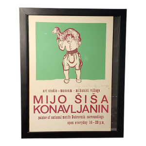 Mijo Sisa Konavljanin 1980 Signed Exhibition Poster