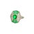 Contemporary Emerald Diamond Platinum Art-Deco Style Ring, Size 7.5 For Sale - Image 3 of 6