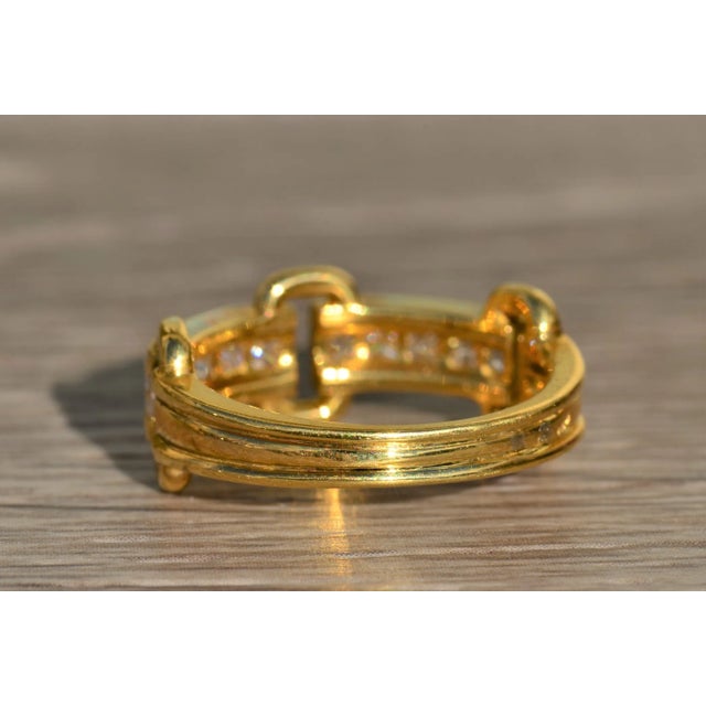 Contemporary The Evania: Ladies 18K Diamond Buckle Style Ring For Sale - Image 3 of 9