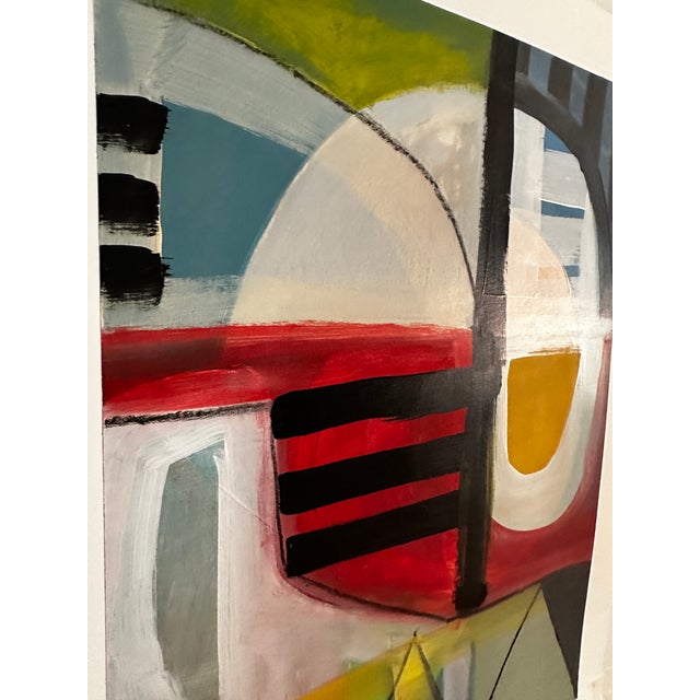 Red Framed Original Contemporary Abstract Art by Michael Sanchez For Sale - Image 8 of 9