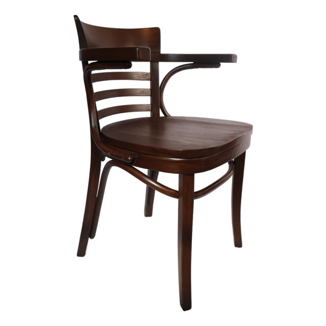 Thonet Midcentury Bentwood Armchair c.1950s - Original Makers Mark For Sale
