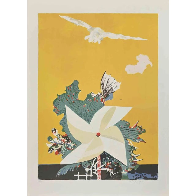 Pietro Carabellese, Pinwheel, Lithograph, 1980 For Sale