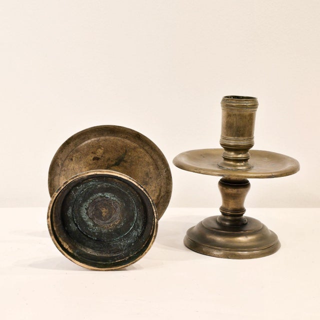 Metal Pair of Baroque Candlesticks, Germany, 17th Century For Sale - Image 7 of 11