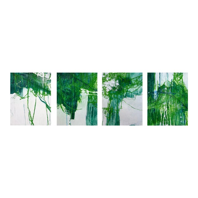 Mossy Echo Set of 4 — Contemporary Abstract Paintings by Mary Elizabeth Marvin For Sale