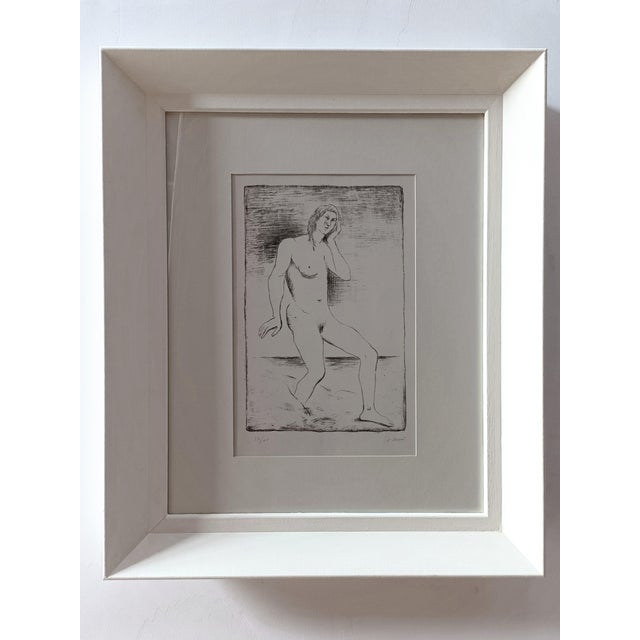 Carlo carrà bather, 1944 lithograph on zinc 50x32.2 cm numbered and signed in pencil at the bottom edition of 37-100...