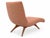 A pair of contemporary chaise lounges designed by Vladimir Kagan, with single sloped arm and self welt detailing all...