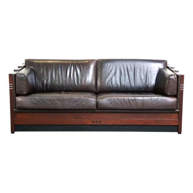 Vintage Art Deco Leather Sofa by Paul Schuitema For Sale