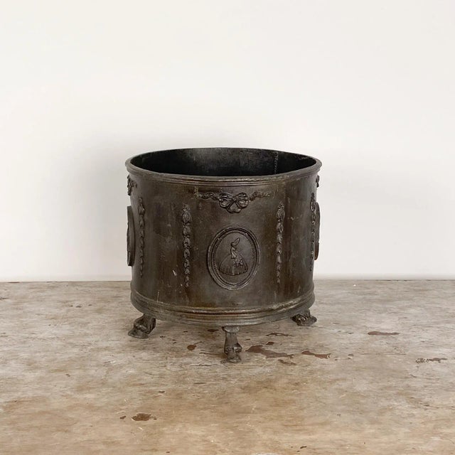 Metal Adams Neoclassical Planter, Probably Zinc With Patina, 19th Century For Sale - Image 7 of 7