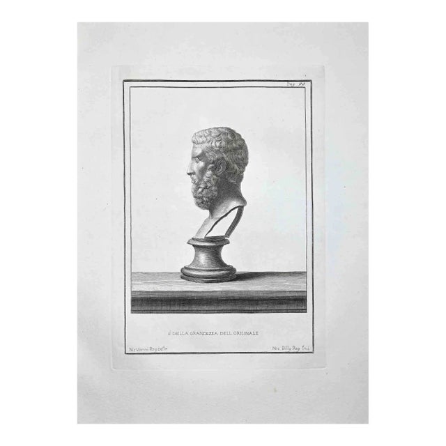 Nicola Billy, Profile of Ancient Roman Bust, Etching, Late 18th-Century For Sale