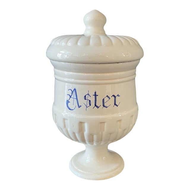 Antique Italian Apothecary Jar Venetian Aster Porcelain Urn Large For Sale