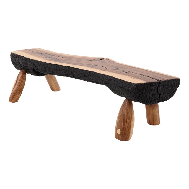 Live Edge Walnut Bench by Logniture For Sale