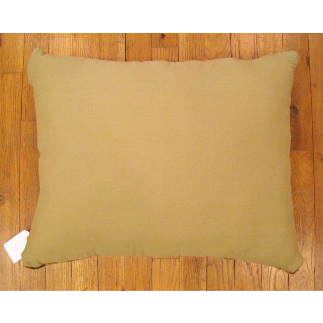 Textile Decorative Antique Indian Agra Rug Pillows with Floral Elements - A Pair For Sale - Image 7 of 10