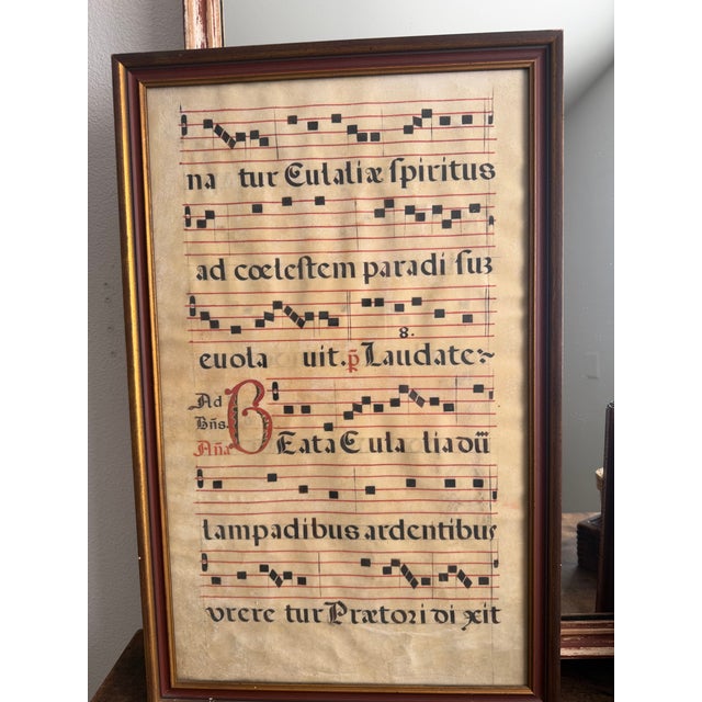 Mid 18th Century Antique Gregorian Chant Music Page For Sale - Image 5 of 11