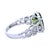 Green 18k White Gold Peridot and Diamond Ring For Sale - Image 8 of 10