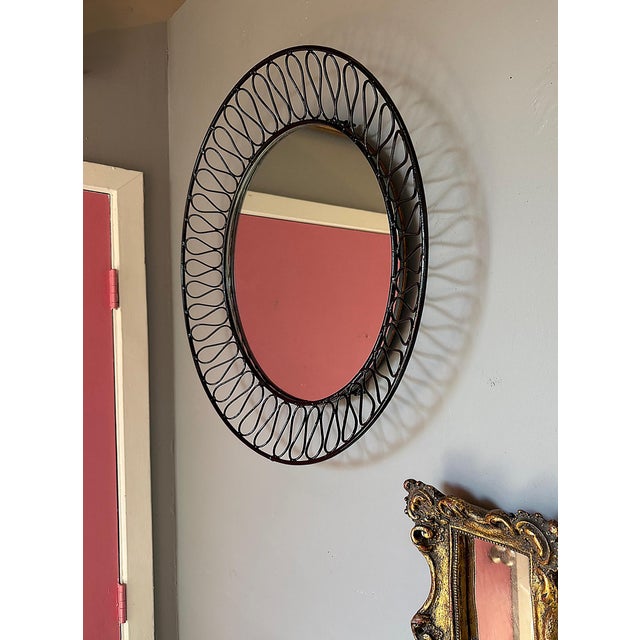 Mid 20th Century Tempestini/Salterini Mid-Century Ribbon Wrought Iron Mirror For Sale - Image 5 of 8