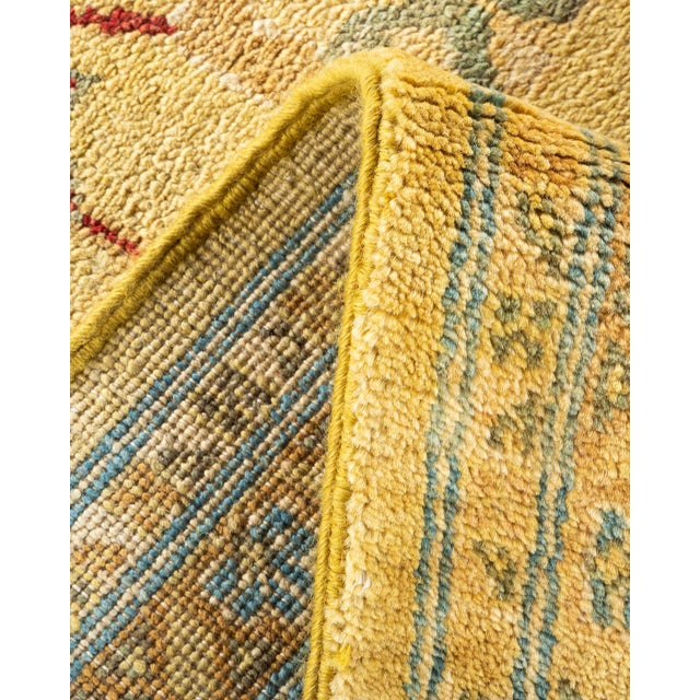 Eclectic, One-of-a-Kind Hand-Knotted Area Rug in Yellow, 9' 3" x 12' 5" For Sale In New York - Image 6 of 8