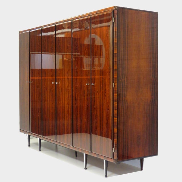1960s Mid-Century Italian Wardrobe in Rosewood, 1960s For Sale - Image 5 of 8
