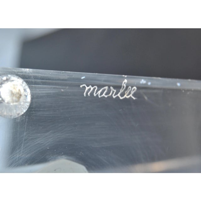 Signed Marlee Tall Mid-Century Modern Clear Lucite & Chrome Floor Lamp For Sale - Image 11 of 12