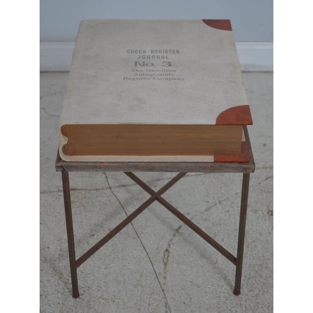 French French Canvas Faux Book Flip Top Coffee Occasional Table For Sale - Image 3 of 12