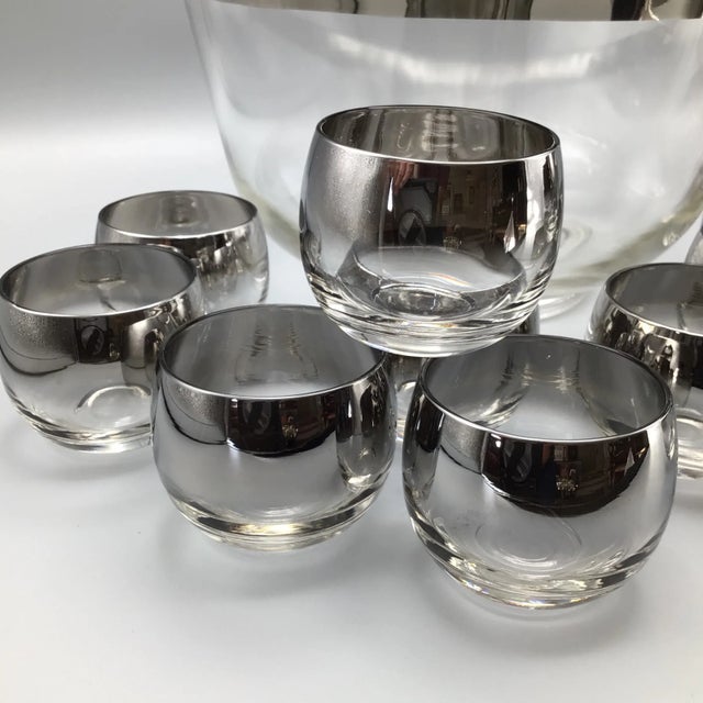 Silver Dorothy Thorpe Silver Rim Punch Bowl and 12 Silver Fade Punch Cups-Set of 14 For Sale - Image 8 of 13