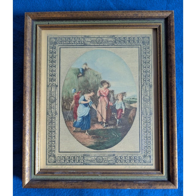 Wood 1940s Set of 6 Small Framed Sidney Z Lucas Prints - Months of the Year - English Country Pastoral Art For Sale - Image 7 of 11