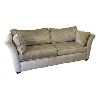 Celedon Chenille Upholstered Sofa by Precedent For Sale