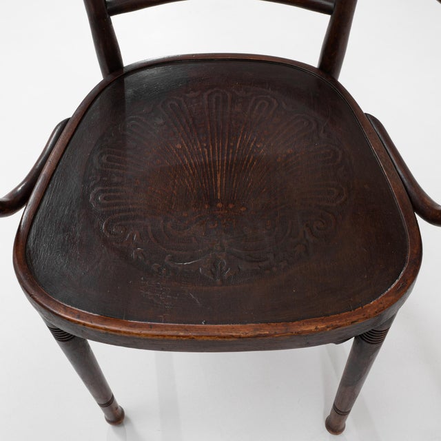 Brown 20th Century Austrian Bentwood Armchair With Lyre Back Detail For Sale - Image 8 of 18