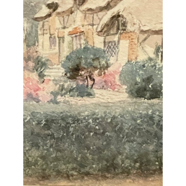 Jane Brewster Reid Cottage Floral 1930's Watercolor Anne Hathaway's, Framed For Sale - Image 9 of 15