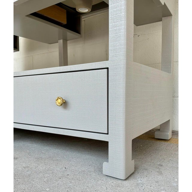 Made Goods Modern Gray Linen Double Sink Vanity For Sale In Atlanta - Image 6 of 9